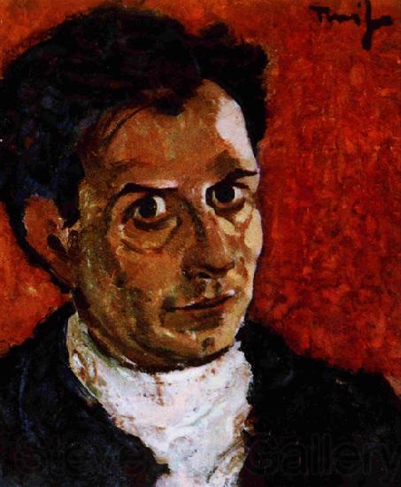 Nicolae Tonitza Self-portrait. Oil on cardboard, 0.410 x 0.360.